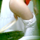 A hidden camera set up in a bathroom records a Spanish girl peeing and then wiping herself.